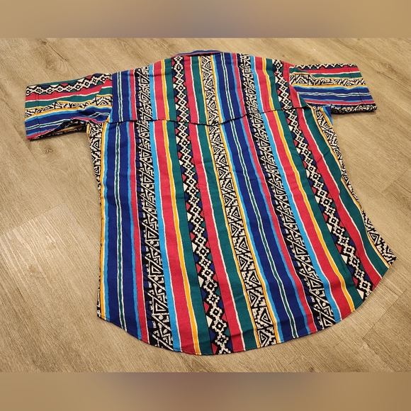 Vintage Ruddock Bros Western Shirt Brush Popper Cowboy Aztec Mens Size Large USA - Picture 6 of 10